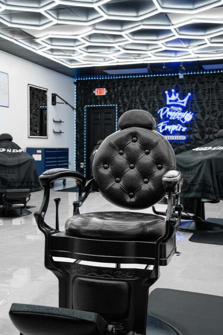 Inside Plugged N Empire Barbershop, Inman SC